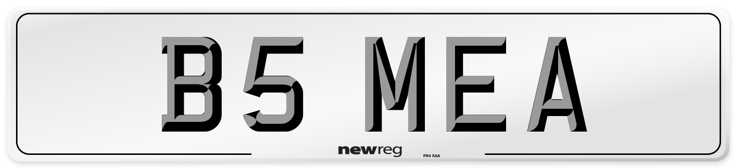 B5 MEA Number Plate from New Reg